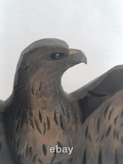 Aigle de l'Armée Allemande de la Seconde Guerre mondiale en bois sculpté