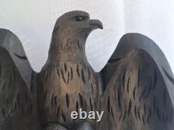 Aigle de l'Armée Allemande de la Seconde Guerre mondiale en bois sculpté