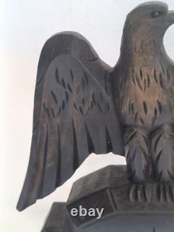 Aigle de l'Armée Allemande de la Seconde Guerre mondiale en bois sculpté