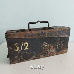 Ancienne boîte d'ammunition militaire MG34 MG42 Allemagne Boîte en métal WEHRMACHT ARMÉE Seconde Guerre mondiale WWII