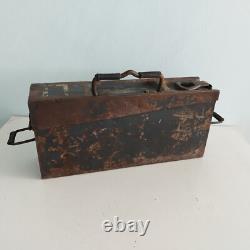 Ancienne boîte d'ammunition militaire MG34 MG42 Allemagne Boîte en métal WEHRMACHT ARMÉE Seconde Guerre mondiale WWII