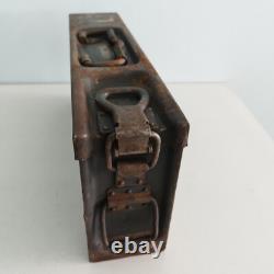 Ancienne boîte d'ammunition militaire MG34 MG42 Allemagne Boîte en métal WEHRMACHT ARMÉE Seconde Guerre mondiale WWII