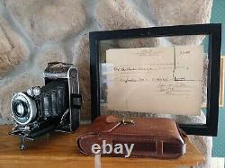 Appareil photo allemand Ww2 Voigkander de 120 mm des années 1930 avec document militaire de l'armée américaine de 1945