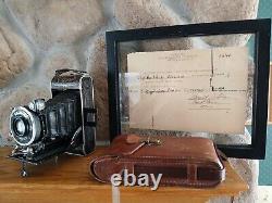 Appareil photo allemand Ww2 Voigkander de 120 mm des années 1930 avec document militaire de l'armée américaine de 1945