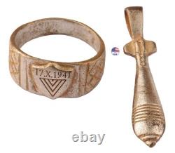 Armée 1941 Mortier d'infanterie Mine WW2 Anneau allemand WWII Allemagne Wehrmacht art gothique