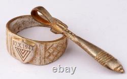 Armée 1941 Mortier d'infanterie Mine WW2 Anneau allemand WWII Allemagne Wehrmacht art gothique