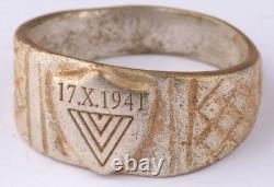 Armée 1941 Mortier d'infanterie Mine WW2 Anneau allemand WWII Allemagne Wehrmacht art gothique