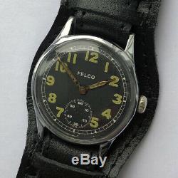Armée Allemande Rare Militaire Wristwatch Felco Dh De La Période Ww2
