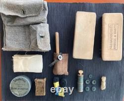Armée allemande Seconde Guerre mondiale kit de campagne allemand vintage brosse et set de couture avec pochette M