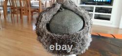 Armée allemande WW2 Chapeau original en fourrure d'hiver