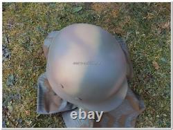 Armée allemande de la Seconde Guerre mondiale WH, ÉLITE 3 couleurs Normandie D-DAY 1944 casque M35 camouflage reproduction Armée allemande de la Seconde Guerre mondiale WH, ÉLITE 3 couleurs Normandie D-DAY 1944 casque M35 camouflage reproduction