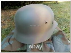 Armée allemande de la Seconde Guerre mondiale WH, ÉLITE 3 couleurs Normandie D-DAY 1944 casque M35 camouflage reproduction Armée allemande de la Seconde Guerre mondiale WH, ÉLITE 3 couleurs Normandie D-DAY 1944 casque M35 camouflage reproduction