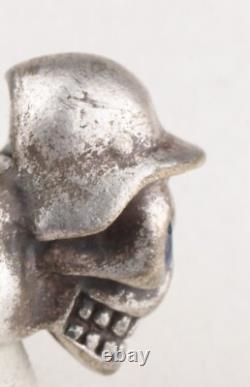 Art de guerre de l'armée Bague militaire Crâne dans un casque allemand Seconde Guerre mondiale Sourire WW2 WW1 Style WWI