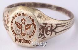 Artillerie navale Nordsee 835 argent anneau allemand de la Seconde Guerre mondiale WWII Mer du Nord Allemagne Armée W
