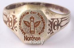 Artillerie navale Nordsee 835 argent anneau allemand de la Seconde Guerre mondiale WWII Mer du Nord Allemagne Armée W