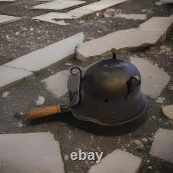 Authentique casque de combat en acier M42 de l'armée allemande Wehrmacht de la Seconde Guerre mondiale WWII