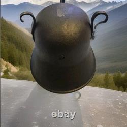 Authentique casque de combat en acier M42 de l'armée allemande Wehrmacht de la Seconde Guerre mondiale WWII