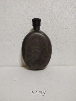 Authentique gourde tropicale en résine de bois marquée de la DAK de l’armée allemande de la Seconde Guerre mondiale, en noix de coco