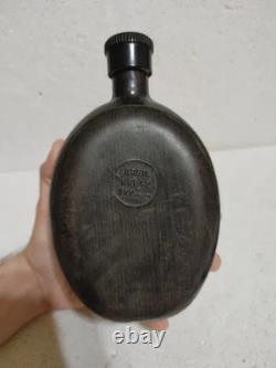 Authentique gourde tropicale en résine de bois marquée de la DAK de l’armée allemande de la Seconde Guerre mondiale, en noix de coco
