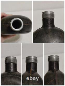 Authentique gourde tropicale en résine de bois marquée de la DAK de l’armée allemande de la Seconde Guerre mondiale, en noix de coco