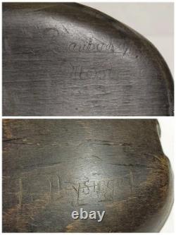 Authentique gourde tropicale en résine de bois marquée de la DAK de l’armée allemande de la Seconde Guerre mondiale, en noix de coco