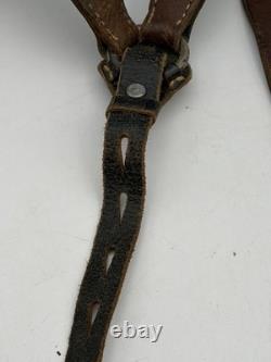 Authentiques bretelles en Y de l’armée allemande de la Seconde Guerre mondiale en cuir, à utiliser avec ceinturon, baïonnette et cadre en A