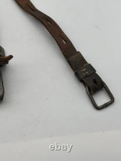 Authentiques bretelles en Y de l’armée allemande de la Seconde Guerre mondiale en cuir, à utiliser avec ceinturon, baïonnette et cadre en A