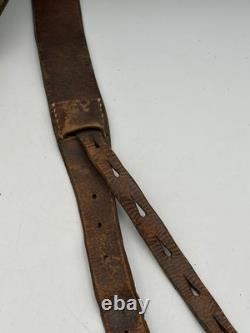 Authentiques bretelles en Y de l’armée allemande de la Seconde Guerre mondiale en cuir, à utiliser avec ceinturon, baïonnette et cadre en A