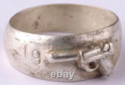 Bague allemande 1942 Force Wehrmacht Armée WWII Pistolet Parabellum Luger P08 T12