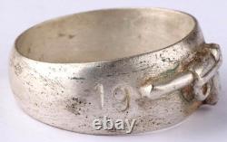 Bague allemande 1942 Force Wehrmacht Armée WWII Pistolet Parabellum Luger P08 T12