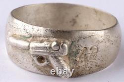 Bague allemande 1942 Force Wehrmacht Armée WWII Pistolet Parabellum Luger P08 T12