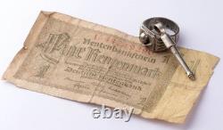 Bague allemande WWII Billet de banque 1 Rentenmark 1937 Berlin WW2 Pendentif Armée Wehrmacht