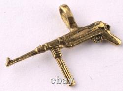 Bague allemande de la Seconde Guerre mondiale Pendentif MP-40 mitrailleuse Armée Wehrmacht