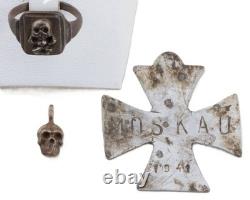 Bague allemande de la Seconde Guerre mondiale, croix de fer en art de tranchée, armée allemande Wehrmacht, taille 9,5