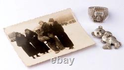 Bague allemande de la Seconde Guerre mondiale en argent 830, insigne photo ours de la Wehrmacht de l'armée allemande