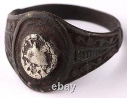 Bague allemande de la Seconde Guerre mondiale, ensemble de boutons de chapeau, insigne de l'armée allemande Wehrmacht
