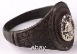 Bague allemande de la Seconde Guerre mondiale, ensemble de boutons de chapeau, insigne de l'armée allemande Wehrmacht