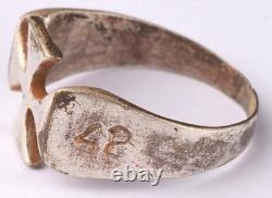 Bague allemande de la Seconde Guerre mondiale, jeton monétaire de l'armée allemande, bijoux de la force Wehrmacht, ensemble 1942