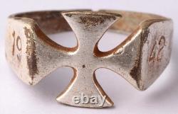 Bague allemande de la Seconde Guerre mondiale, jeton monétaire de l'armée allemande, bijoux de la force Wehrmacht, ensemble 1942