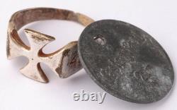 Bague allemande de la Seconde Guerre mondiale, jeton monétaire de l'armée allemande, bijoux de la force Wehrmacht, ensemble 1942