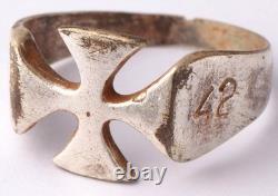 Bague allemande de la Seconde Guerre mondiale, jeton monétaire de l'armée allemande, bijoux de la force Wehrmacht, ensemble 1942