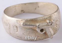 Bague allemande de la Seconde Guerre mondiale, miniature de cuirassé de la WWII, armée allemande Wehrmacht, force gothique