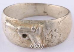 Bague allemande de la Seconde Guerre mondiale, miniature de cuirassé de la WWII, armée allemande Wehrmacht, force gothique