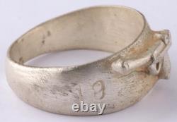 Bague allemande de la Seconde Guerre mondiale, miniature de cuirassé de la WWII, armée allemande Wehrmacht, force gothique