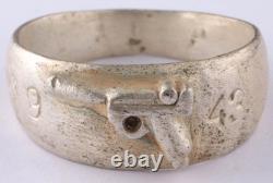 Bague allemande de la Seconde Guerre mondiale, miniature de cuirassé de la WWII, armée allemande Wehrmacht, force gothique