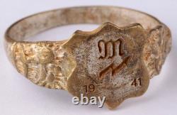Bague allemande de mécanicien de signal 1941 de la Seconde Guerre mondiale Wehrmacht Force gothique