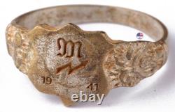 Bague allemande de mécanicien de signal 1941 de la Seconde Guerre mondiale Wehrmacht Force gothique