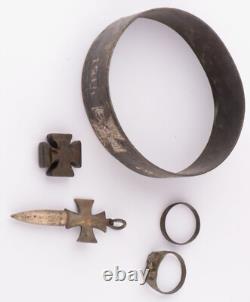 Bague croix de fer allemande pattée WW1 WWI WW2 Allemagne WWII Bracelet Balle 1915 Armée