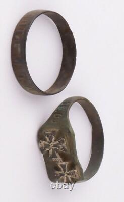 Bague croix de fer allemande pattée WW1 WWI WW2 Allemagne WWII Bracelet Balle 1915 Armée