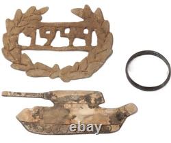 Bague d'art des tranchées allemande de Radom de la Seconde Guerre mondiale, char de 1944, Panzer, armée allemande, Wehrmacht